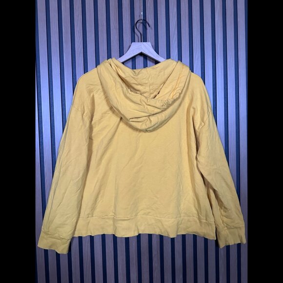 Monrow Sweater Large Womens Orange Fleece Pullover Crewneck Hoodie Stretch - Picture 2 of 8